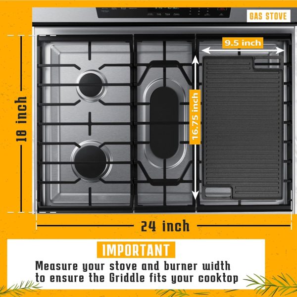 Cast Iron Reversible Grill/Griddle Set with Press, Scraper & Mitts - Pre-Seasoned, Non-Stick - 16.75" x 9.5" - Gas Stove, Grill, Camping, Indoor and Outdoor Cooking - Image 8