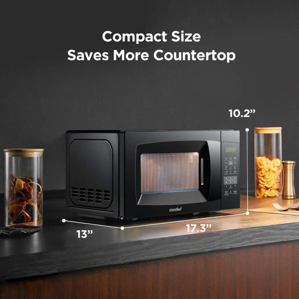 Comfee EM720CPL-PMB Countertop Microwave Oven with Sound On/Off, ECO Mode and Easy One-Touch Buttons, 0.7 Cu Ft, Black - Image 3