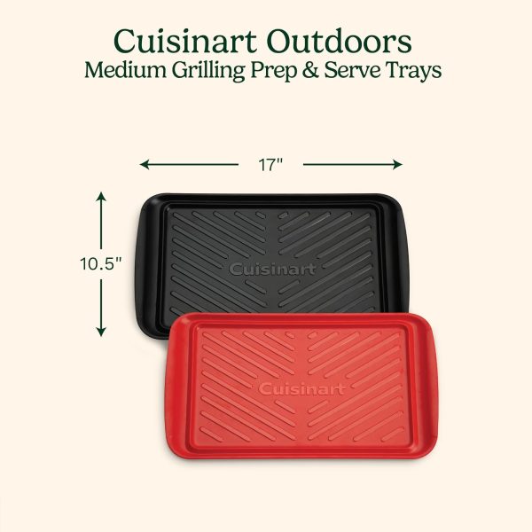 Cuisinart CPK-200 Grilling Prep and Serve Trays, Black and Red Large 17 x 10. 5 - Image 2