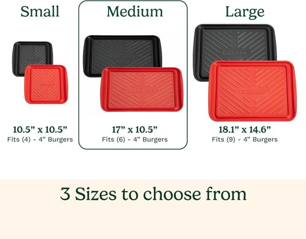 Cuisinart CPK-200 Grilling Prep and Serve Trays, Black and Red Large 17 x 10. 5 - Image 3