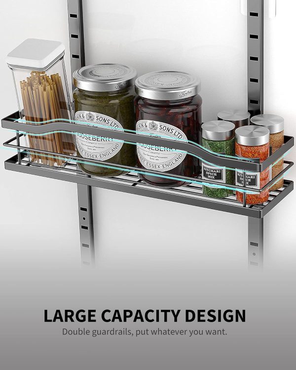 Moforoco 9-Tier Over The Door Pantry Organizer, Pantry Organization and Storage, Black Hanging Basket Wall Spice Rack Seasoning Shelves, Home & Kitchen Bedroom Bathroom House Essentials - Image 6