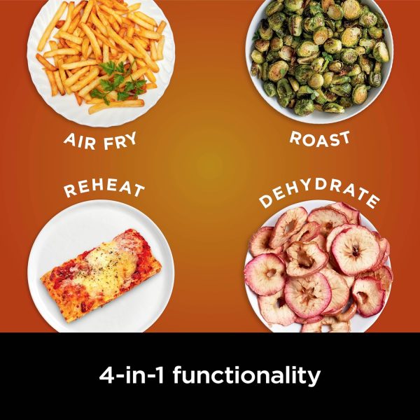 Ninja Air Fryer, Thermometer, Roast, Bake, Air Fry, Crisps, Broil, Reheats, Keep Warm, 10-in-1, Fries, Frozen Food, Veggies, and Meat, Quick Meals, Healthy Meals, Less Oil, 10 QT, Grey, DZ550​ - Image 4