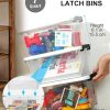 AREYZIN Plastic Storage Bins With Lids,6 Pack Storage Organizer Bins,7 Quart Stackable Storage Bins with Lids and Gray Handle Buckle Easy for Home Office Organization, with White Lids - Image 4